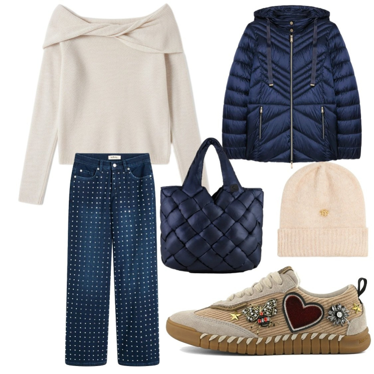 Outfit donna - Blu per le feste @ susystyle. Stile Casual chic per Tutti i giorni. Abbinamento con jeans dritti, maglieria, berretti, borse tote, sneakers, piumini.