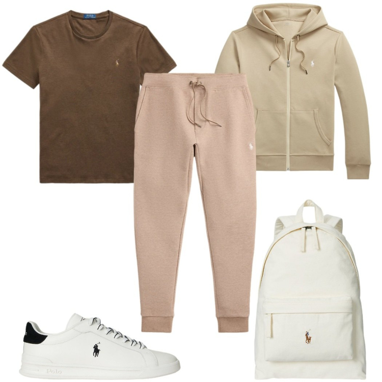 Outfit uomo - Total look #2302165. Stile Trendy per Sport. Abbinamento con felpe, borse sportive, pantaloni, t-shirt, sneakers.