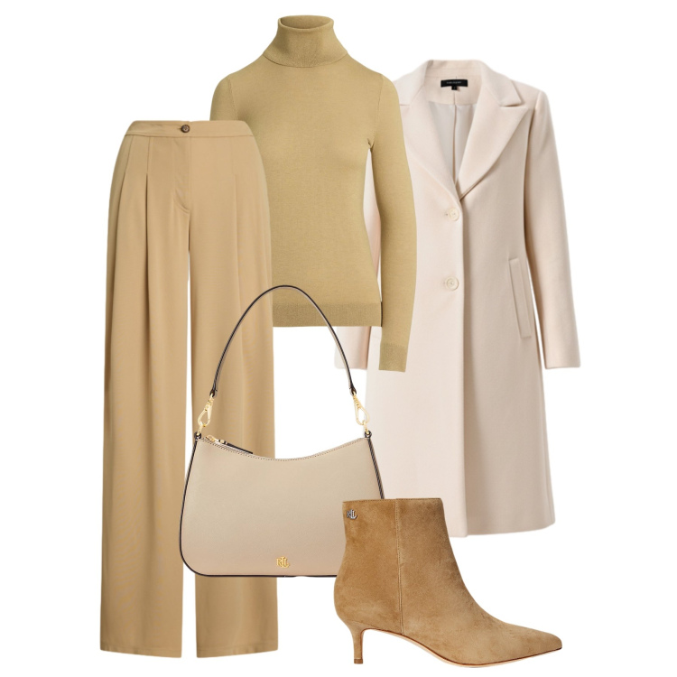 Outfit donna - Minimal chic - @ypila. Stile Glamour per Tutti i giorni. Abbinamento con cappotti, borse a spalla, stivaletti, maglieria, pantaloni.