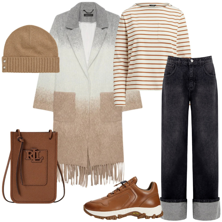 Outfit donna - Warm & Chic ... sono tornata!. Stile Casual per Tutti i giorni. Abbinamento con jeans, sneakers, maglieria, borse a tracolla, berretti, cappotti.