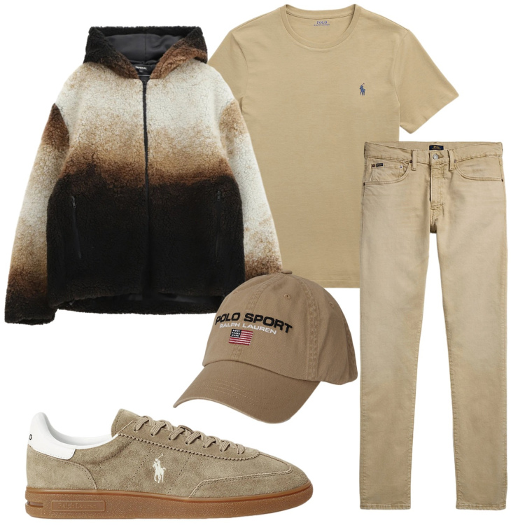 Outfit uomo - Total look #2302261. Stile Casual per Tutti i giorni. Abbinamento con giacche, sneakers, t-shirt, jeans, cappelli.