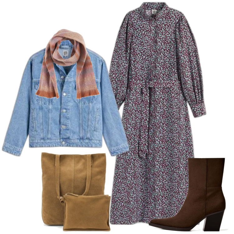 Outfit mujer - Bon Ton #6764. Estilo Bon Ton para Todos los días. Combinación con bolso tote, blazers, vestidos largos, bufandas, botines.