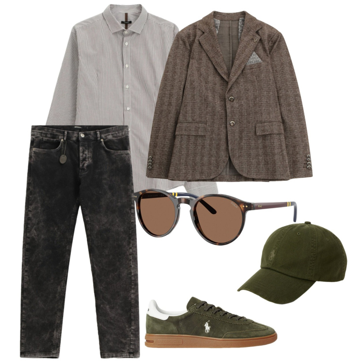 Outfit uomo - Una giornata al sole. per Mare. Abbinamento con giacche, pantaloni, camicie, sneakers, cappelli, occhiali da sole.