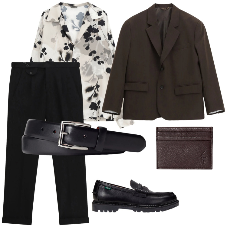 Outfit uomo - La sera della vigilia. per Serata speciale. Abbinamento con camicie, giacche, pantaloni, cinture, portafogli, scarpe stringate.