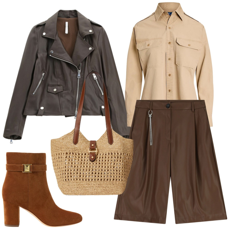 Outfit donna - Total look #2302482. Stile Glamour per Tutti i giorni. Abbinamento con bermuda, giacche, camicie, stivaletti, borse tote.