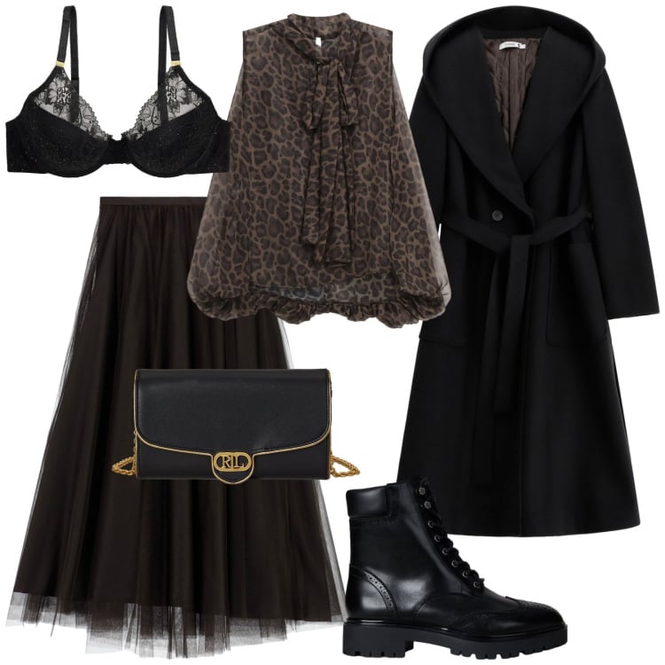 Outfit donna - Rock e Sexy. Stile Rock per Serata fuori. Abbinamento con cappotti, camicie, gonne lunghe, borse a tracolla, anfibi, reggiseni.