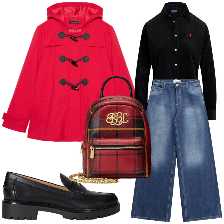 Outfit donna - Total look #2302518. Stile Casual chic per Tutti i giorni. Abbinamento con jeans, mocassini, borse a tracolla, camicie, blazer.