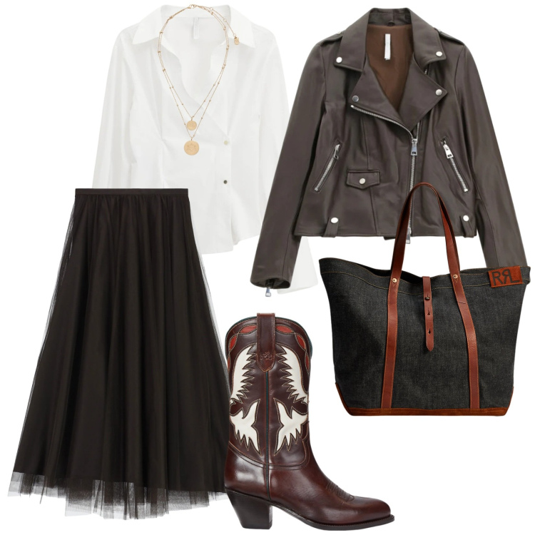 Outfit donna - Stivali ok. per Serata fuori. Abbinamento con gonne lunghe, camicie, giacche, ciondoli, stivali, borse tote.