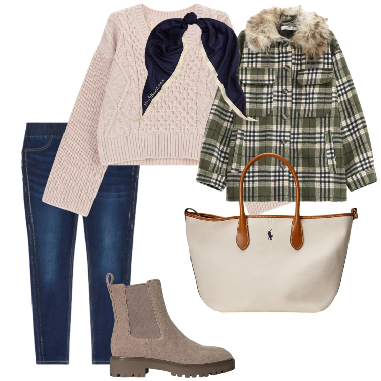 Outfit donna - Per tutto il giorno. per Tutti i giorni. Abbinamento con cappotti, maglieria, foulard, stivaletti chelsea, borse tote, jeggings.