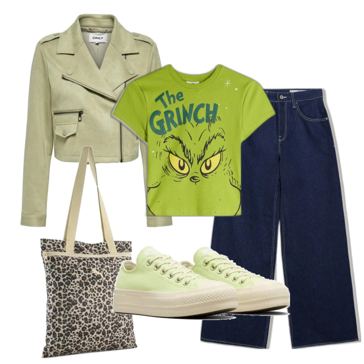 Outfit mujer - Trendy #9723. Estilo Trendy para Escuela/Universidad. Combinación con sneakers, blazers, camiseta, vaqueros, bolso tote.