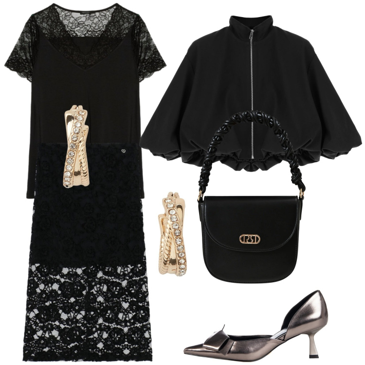 Outfit donna - Il bomber a palloncino. Stile Vintage retrò per Cerimonia. Abbinamento con gonne longuette, décolleté, borse a mano, bomber, orecchini, bluse.