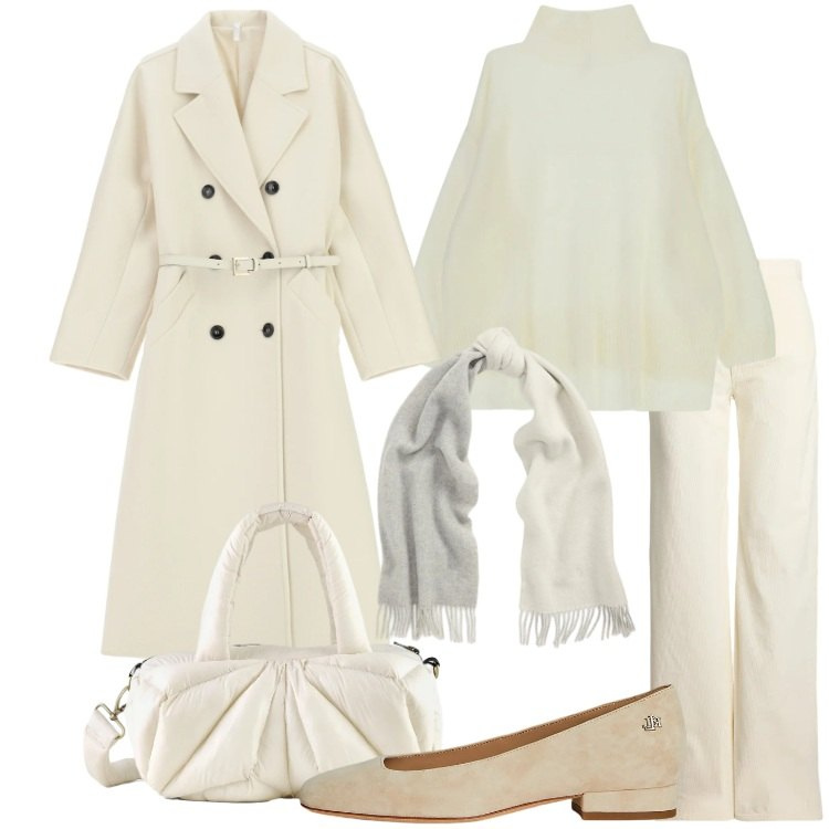 Outfit donna - Un mix di minimalismo elegante - @ypila. Stile Minimal per Serata fuori. Abbinamento con cappotti, maglieria, pantaloni, ballerine, sciarpe, borse a mano.