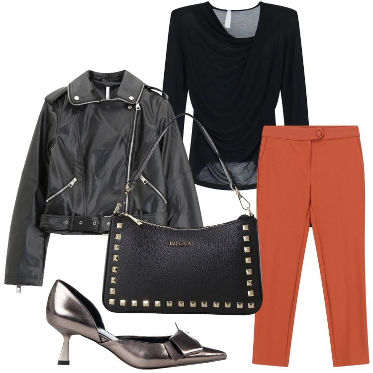 Outfit donna - Raffinata rock. Stile Rock per Serata fuori. Abbinamento con décolleté, bluse, giacche, pantaloni, pochette.