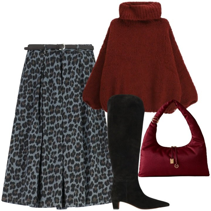 Outfit donna - Maglione morbido, cuore caldo - FDCI. Stile Chic per Ufficio. Abbinamento con maglieria, gonne longuette, borse a spalla, stivali.