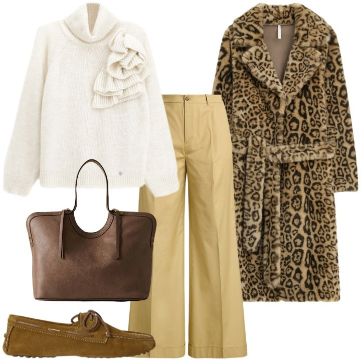 Outfit donna - Maglione morbido, cuore caldo -FDCI. Stile Chic per Tutti i giorni. Abbinamento con maglieria, cappotti, shopping bag, pantaloni, mocassini.