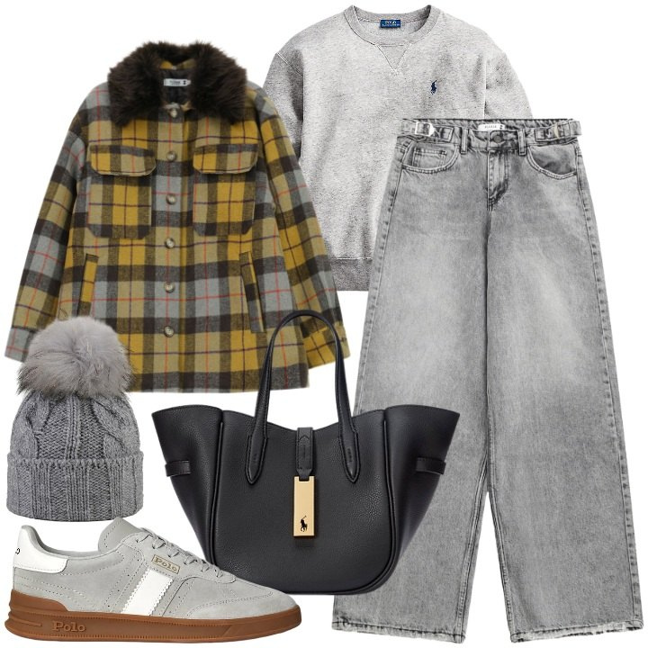Outfit donna - Mercatini di Natale. Stile Urban per Tutti i giorni. Abbinamento con jeans, cappotti, borse tote, sneakers, pullovers, berretti.