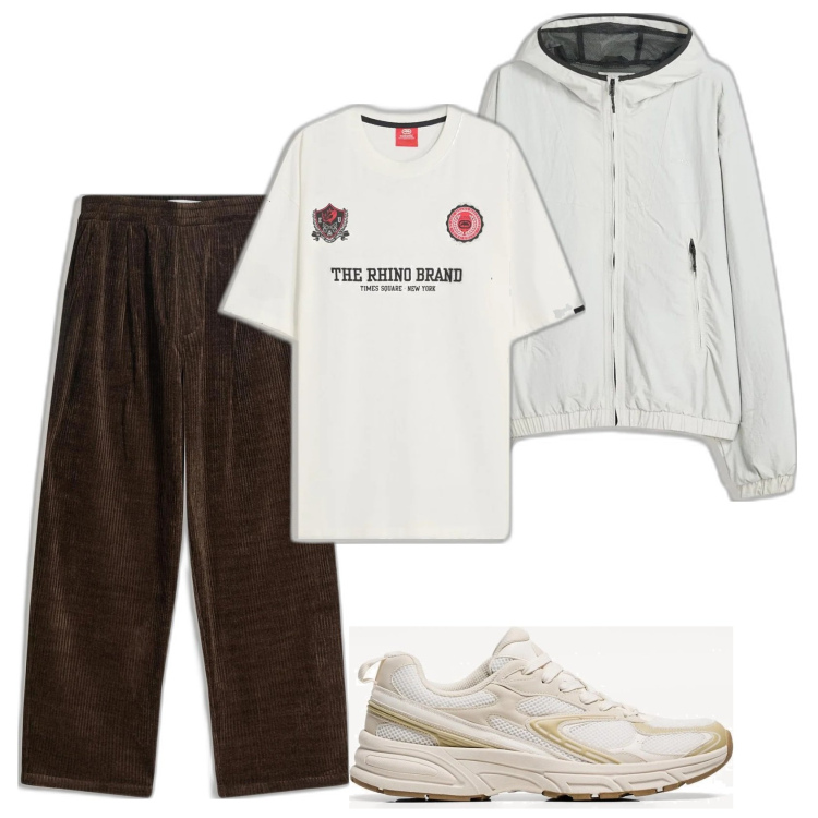 Outfit hombre - Casual look. Estilo Casual para Todos los días. Combinación con chaquetas, sneakers, camiseta, pantalones.