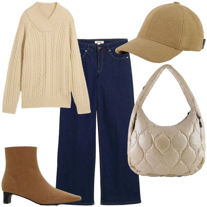 Outfit donna - Canadian idee regalo. Stile Casual per Tutti i giorni. Abbinamento con stivaletti, jeans dritti, maglieria, borse tote, cappelli.