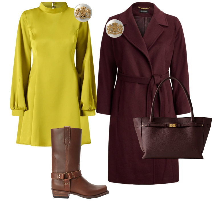 Outfit donna - Stasera a casa di Anna. per Serata fuori. Abbinamento con vestiti corti, shopping bag, orecchini, stivaletti, cappotti.