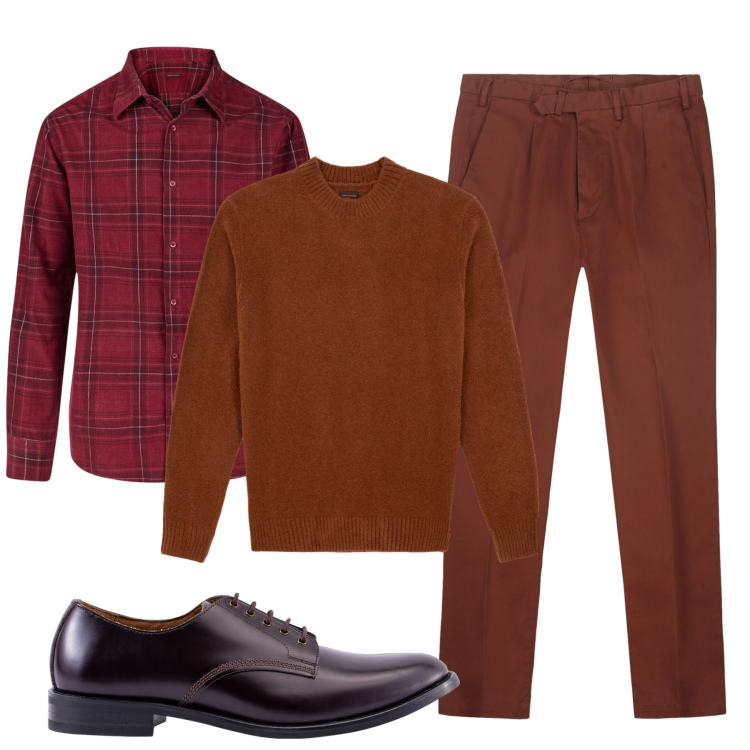 Outfit uomo - Total look #2303418. Stile Casual per Tutti i giorni. Abbinamento con scarpe stringate, pantaloni, camicie, maglieria.