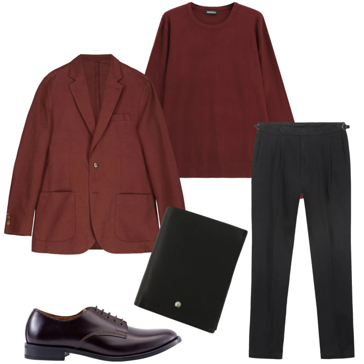 Outfit uomo - Total look #2303460. Stile Business/Elegante per Serata speciale. Abbinamento con maglieria, portafogli, giacche, scarpe stringate, pantaloni.