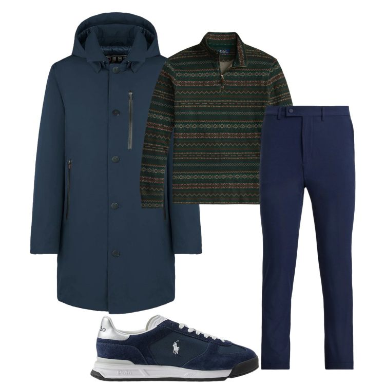 Outfit uomo - Total look #2303469. Stile Urban per Tutti i giorni. Abbinamento con sneakers, pullovers, pantaloni, cappotti.