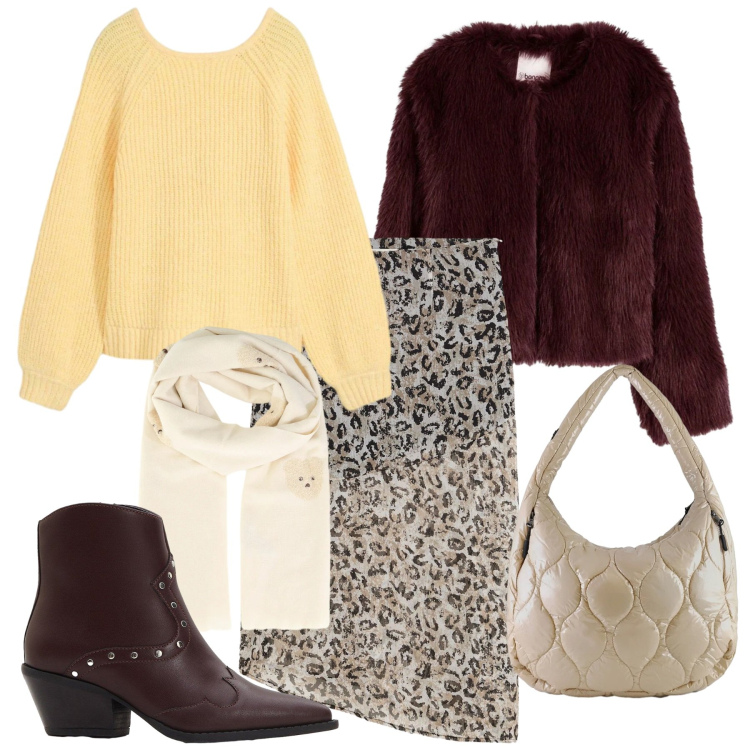 Outfit donna - Tubino e pull ampio. Stile Chic per Tutti i giorni. Abbinamento con gonne longuette, stivaletti texani, ecopellicce, maglieria, sciarpe, borse tote.