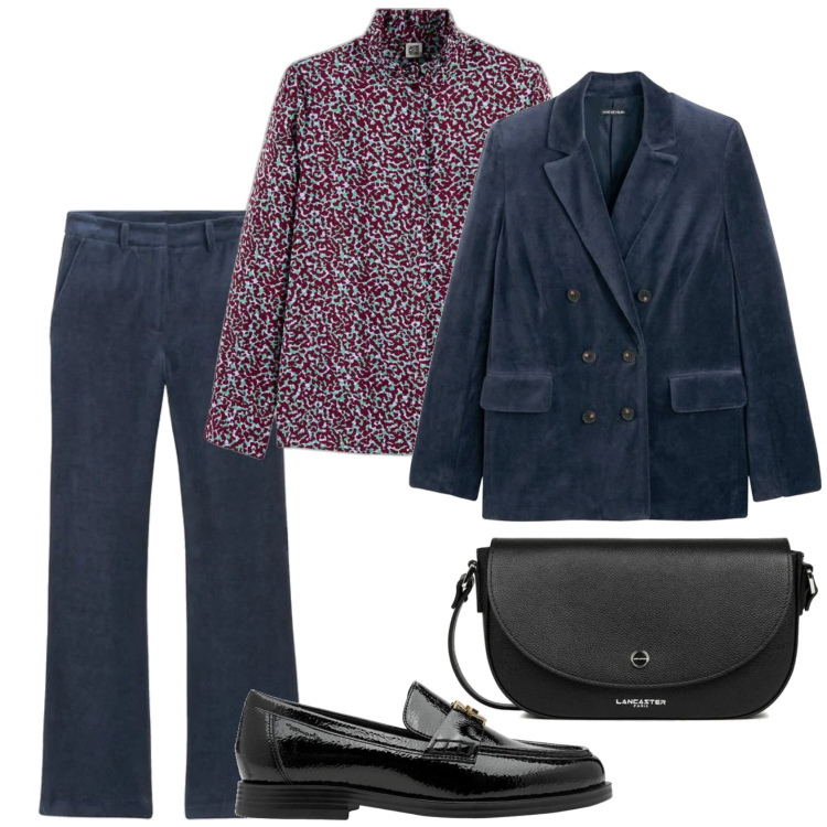 Outfit mujer - Bon ton look. Estilo Bon Ton para Oficina. Combinación con pantalones, camisas, mocasines, bandoleras, blazers.