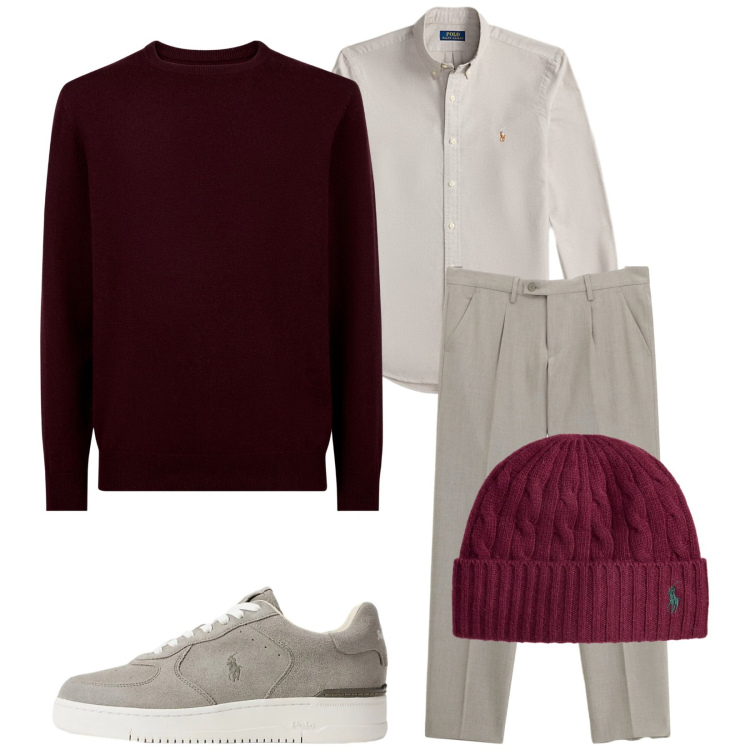 Outfit uomo - Total look #2303548. Stile Trendy per Tutti i giorni. Abbinamento con pantaloni, sneakers, camicie, berretti, maglieria.