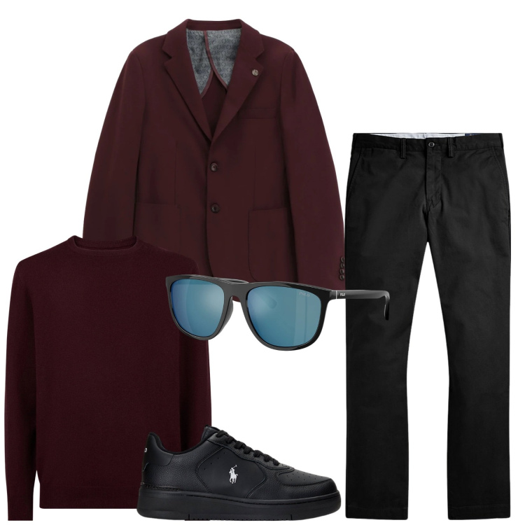 Outfit uomo - Total look #2303560. Stile Trendy per Tutti i giorni. Abbinamento con giacche, sneakers, pantaloni, occhiali da sole, maglieria.