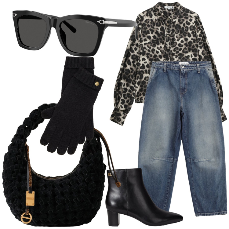 Outfit donna - Appuntamento in centro dí sabato. Stile Urban per Tutti i giorni. Abbinamento con camicie, jeans, borse a mano, stivaletti, occhiali da sole, guanti.