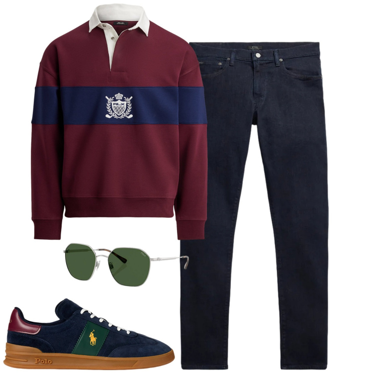 Outfit uomo - Dice. Stile Casual per Tutti i giorni. Abbinamento con sneakers, occhiali da sole, jeans, felpe.