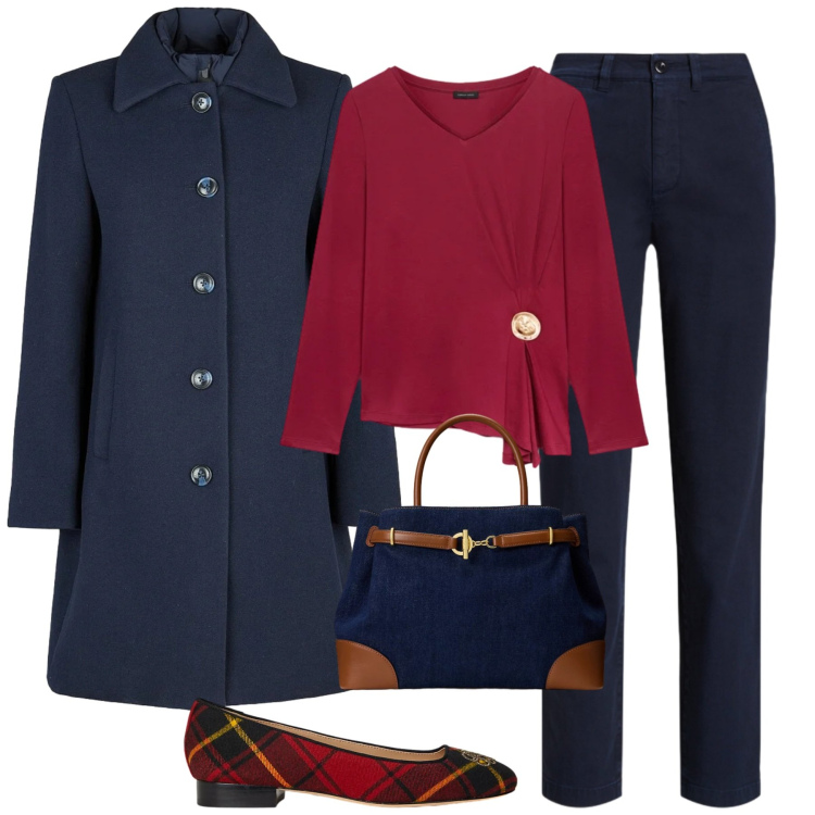 Outfit donna - City. Stile Urban per Tutti i giorni. Abbinamento con pantaloni corti, ballerine, borse a mano, cappotti, t-shirt.