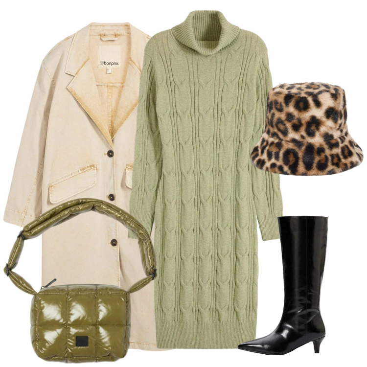 Outfit donna - Tubino.pull e tacco rocchetto. Stile Chic per Tutti i giorni. Abbinamento con stivali, trench, vestiti, borse a spalla, cappelli.