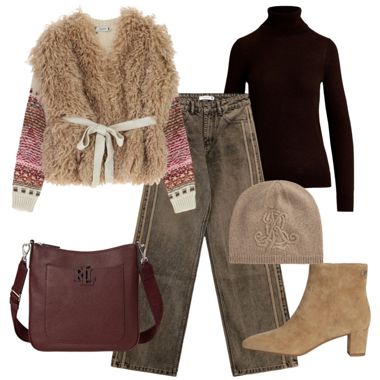 Outfit donna - Maglione morbido, cuore caldo - Focus Do. Stile Casual chic per Tutti i giorni. Abbinamento con jeans, maglieria, stivaletti, borse a tracolla, maglieria, berretti.