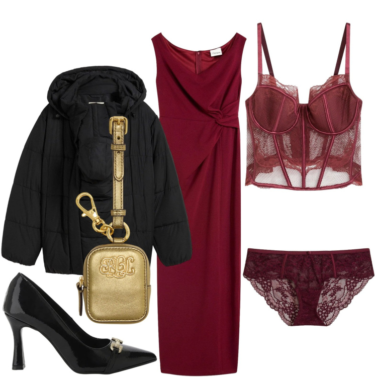 Outfit donna - L\'abito con il nodo. Stile Minimal per Serata fuori. Abbinamento con bralette, vestiti, blazer, culotte, décolleté, pochette.