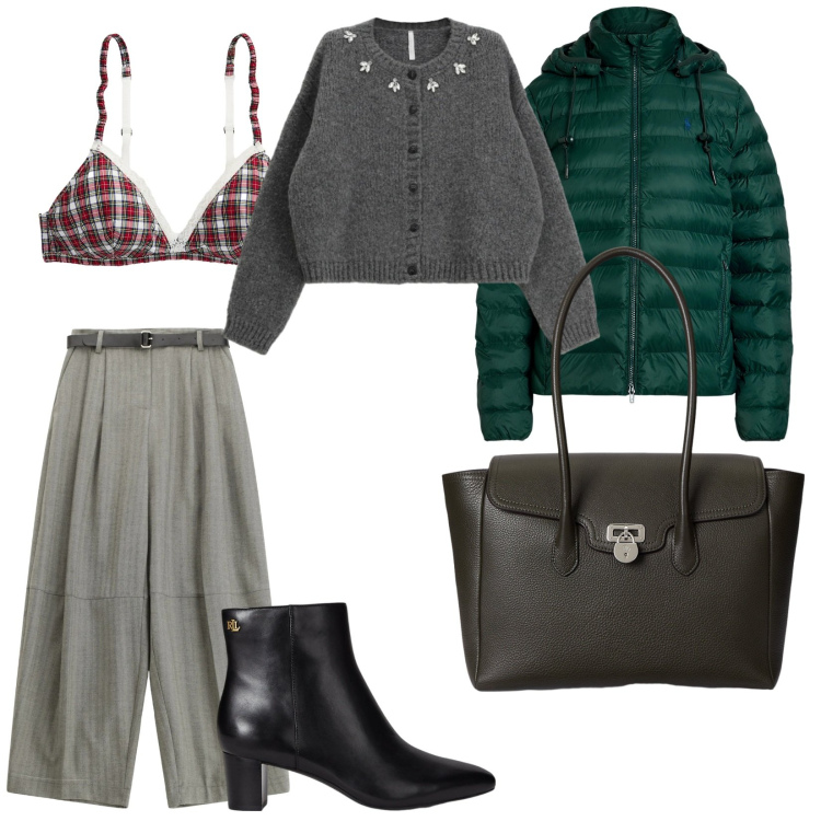 Outfit donna - Tutto per le feste. per Tutti i giorni. Abbinamento con cardigans, pantaloni, giacche, stivaletti, borse a mano, reggiseni.