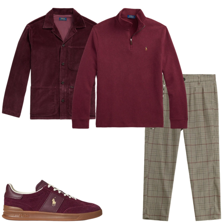 Outfit uomo - Al pub con gli amici. Stile Trendy per Tutti i giorni. Abbinamento con pantaloni, sneakers, pullovers, giacche.