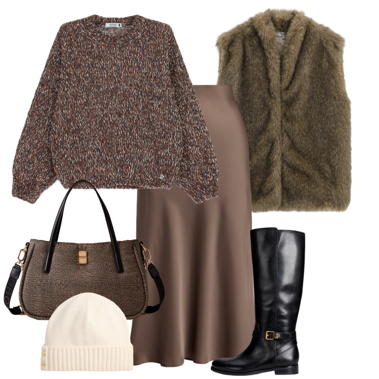 Outfit donna - Maglione morbido, cuore caldo - Focus Do. Stile Bon Ton per Tutti i giorni. Abbinamento con maglieria, blazer, shopping bag, stivali, gonne, berretti.