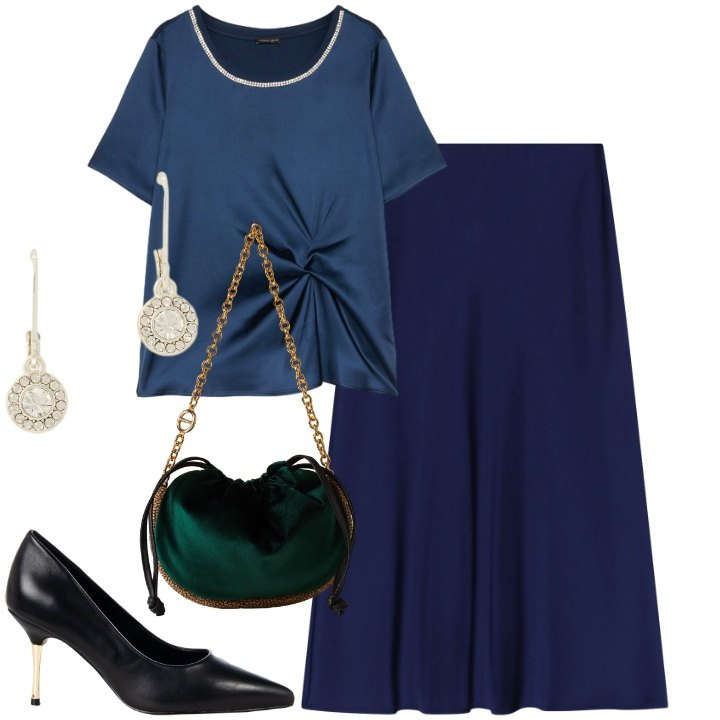 Outfit donna - La blusa che da un twist alle feste. Stile Bon Ton per Serata fuori. Abbinamento con décolleté, gonne longuette, borse a spalla, orecchini, bluse.