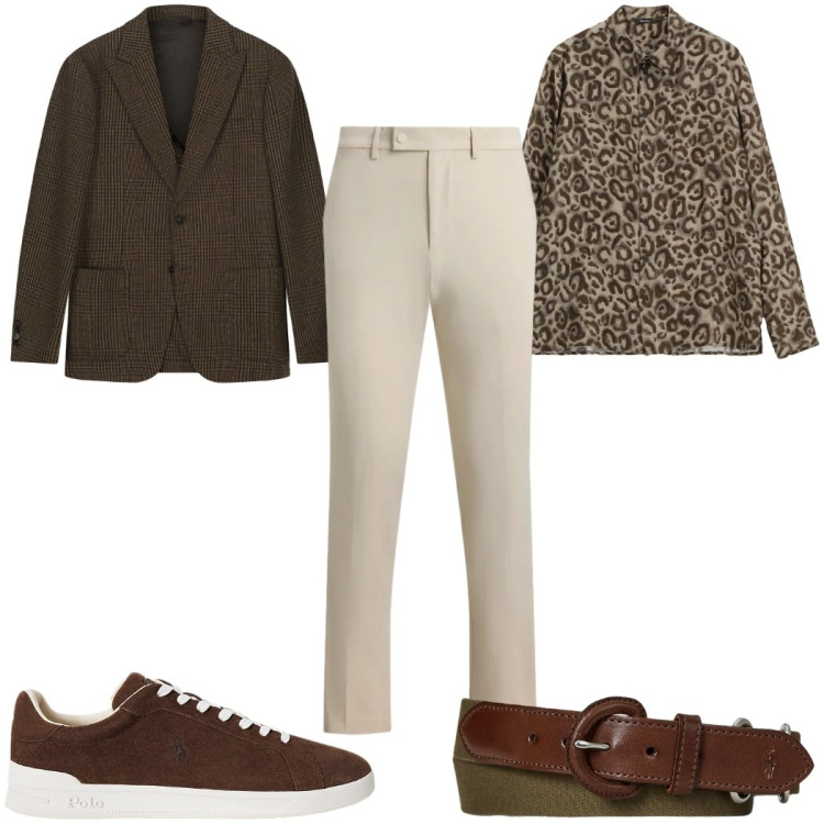 Outfit uomo - Total look #2304038. Stile Casual per Tutti i giorni. Abbinamento con camicie, sneakers, cinture, pantaloni, giacche.