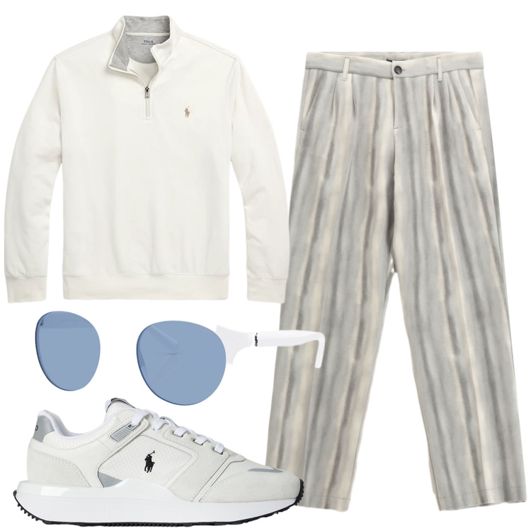 Outfit uomo - Total look #2304044. Stile Casual per Tutti i giorni. Abbinamento con pantaloni, pullovers, occhiali da sole, sneakers.