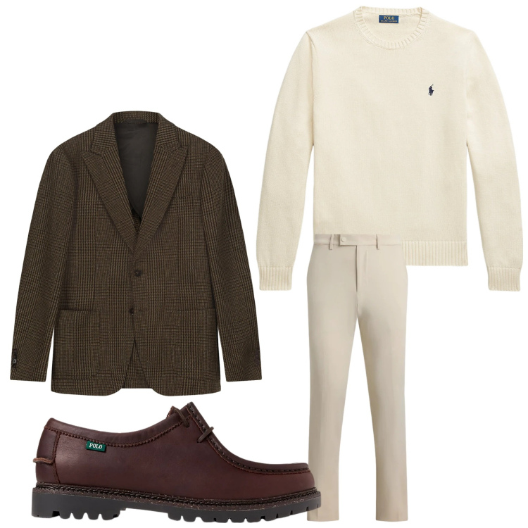 Outfit uomo - Dicembre top. Stile Business/Elegante per Ufficio. Abbinamento con maglieria, scarpe stringate, pantaloni, giacche.