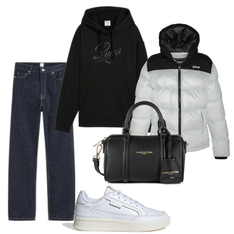 Outfit mujer - Casual look. Estilo Casual para Todos los días. Combinación con blazers, sneakers, vaqueros rectos, sudaderas con capucha, bandoleras.