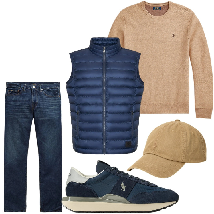 Outfit uomo - Smanicato per ogni stagione. Stile Casual per Tutti i giorni. Abbinamento con maglieria, sneakers, jeans dritti, cappelli, piumini.