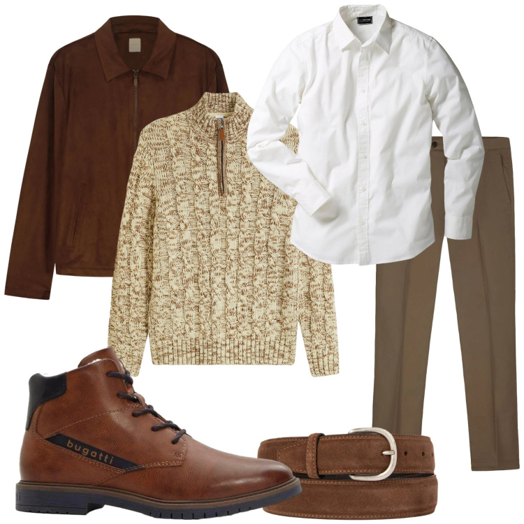 Outfit uomo - Gennaio in arrivo. Stile Trendy per Tutti i giorni. Abbinamento con camicie, maglieria, anfibi, cinture, giacche, pantaloni.