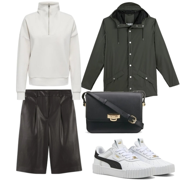 Outfit mujer - Casual look. Estilo Casual para Todos los días. Combinación con blazers, bandoleras, sneakers, bermudas, sudaderas.