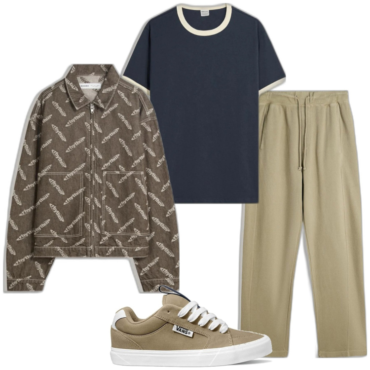Outfit hombre - Trendy #7317. Estilo Trendy para Todos los días. Combinación con sneakers, pantalones, chaquetas, camiseta.