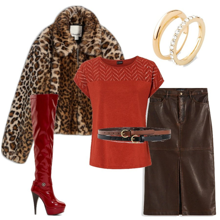 Outfit femme - Décembre 2025 Tendance. Style Tendance pour Tous les jours. Assortir avec jupes, bagues, ceintures, t-shirts, fausses fourrures, cuissardes.