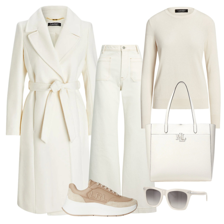 Outfit donna - Bianca come la neve - @antonellal. Stile Basic per Tutti i giorni. Abbinamento con cappotti, sneakers, maglieria, borse tote, jeans, occhiali da sole.